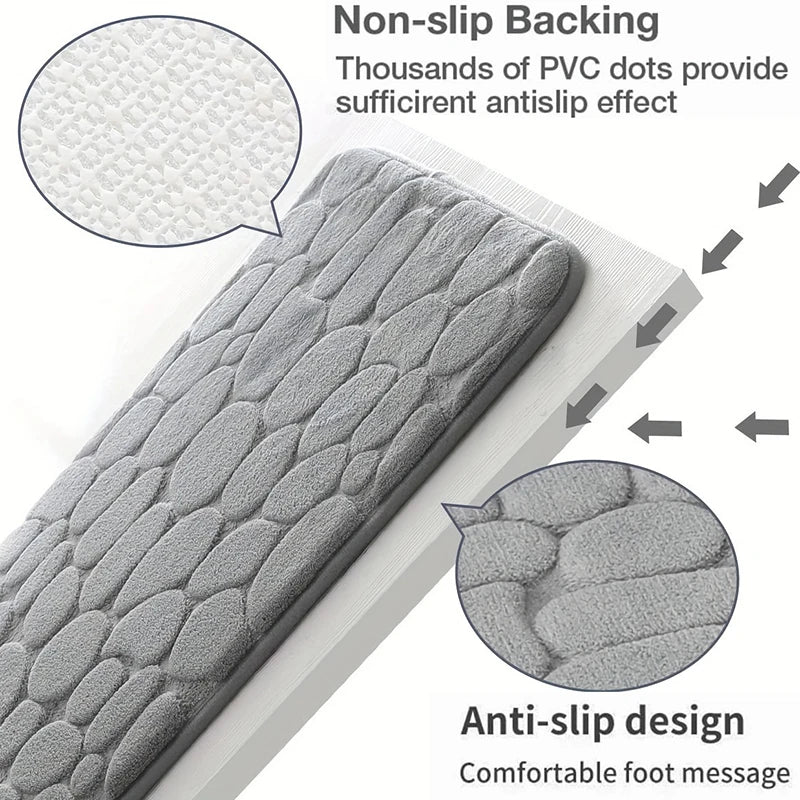 Super Absorbent Bath Mat - Slip-Resistant Anti-Slip Bathroom Rug for Bathtub, Toilet, and Entrance
