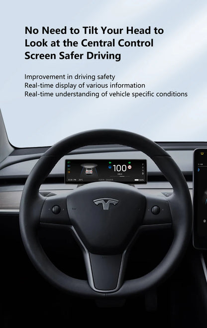 Carbar 8.8" Smart Dashboard Touch Screen – Wireless CarPlay & Android Auto for Tesla Model 3 & Y, Free Air Vent Camera
