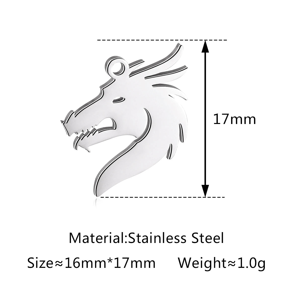 5-Piece Stainless Steel Charm Set - Magic Cube, Cross, Space Rocket, Boxing Glove, and Dinosaur DIY Jewelry Pendants