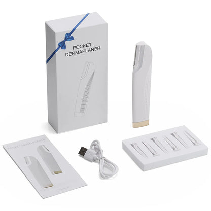 Women’s Sonic Rechargeable Dermaplane Razor with Light – Facial Hair & Peach Fuzz Removal Tool with 6 Blades for Skin Exfoliation & Smooth Skin Care