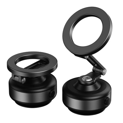 Magnetic Vacuum Adsorption Car Mount – Foldable 360° Rotating Aluminum Alloy Phone Holder for Smartphones