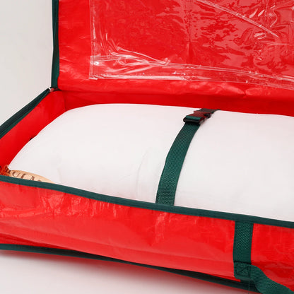 Christmas Gift Wrap Storage Bag - Waterproof Underbed Organizer with Reinforced Handles for Xmas Wrapping Paper