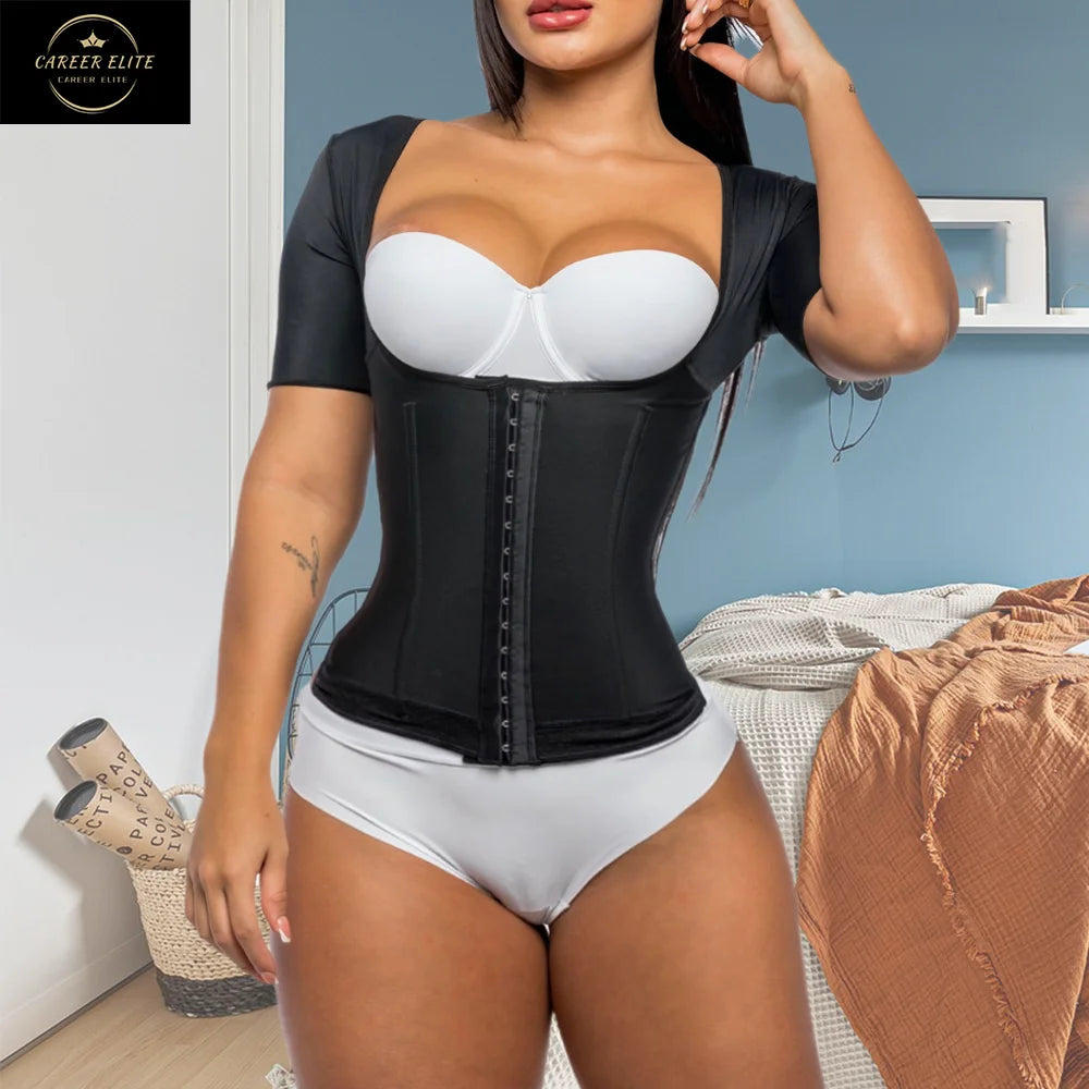 Women’s Fajas Waist Trainer Cincher – Postpartum Underbust Corset Body Shaper for Slimming, Compression & Curved Figure Control