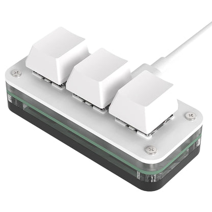 RGB 3-Key Mini Macro Keyboard — Hotswap Keypad for Photoshop, Gaming & Programming