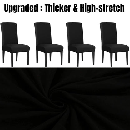 4Pc High Stretch Dining Chair Covers – Elastic Non-Slip Slipcovers, Removable Seat Protectors for Living Room, Kitchen & Wedding