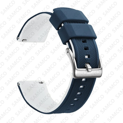 Premium Silicone Watch Band - Quick Release Rubber Replacement Strap for 18mm 20mm 22mm Watches