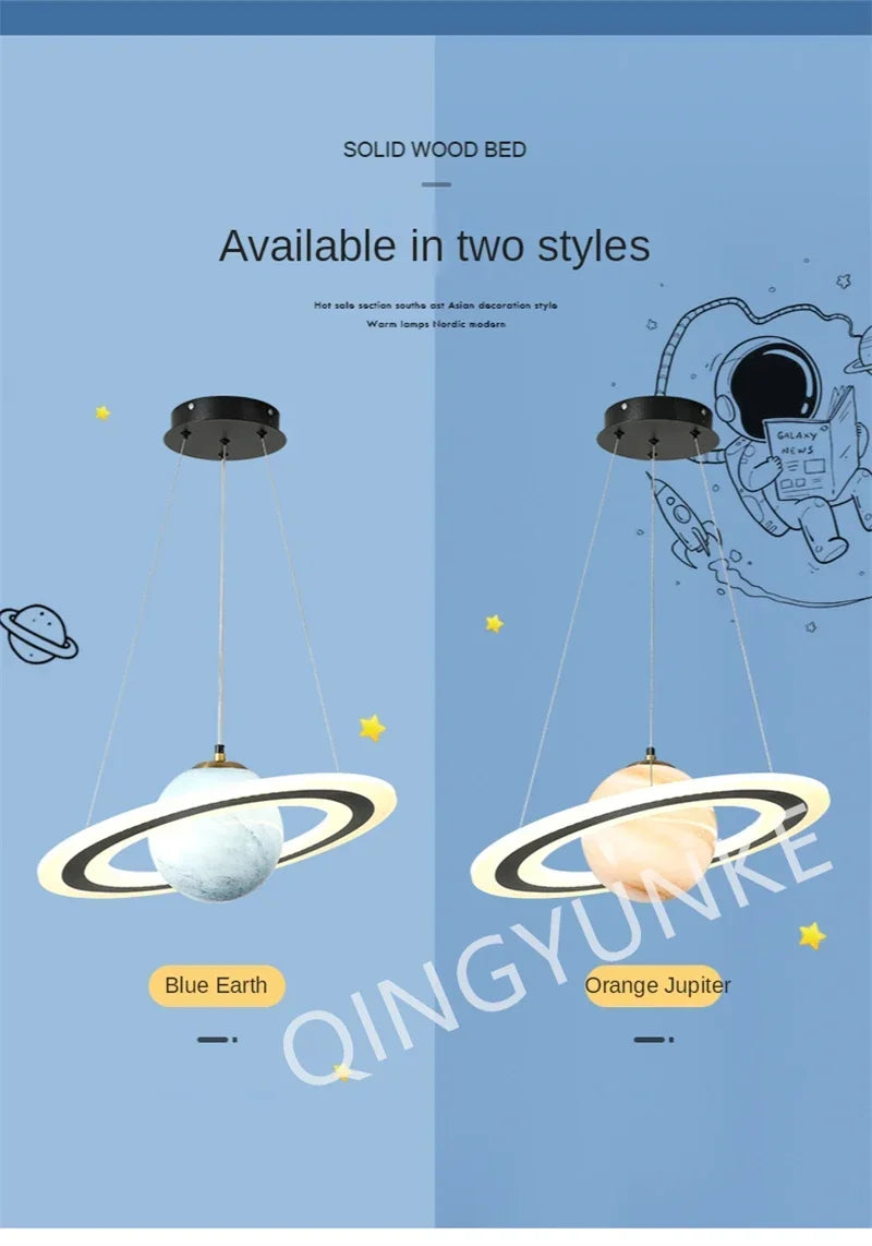Acrylic Planet Pendant Lamp – Space Star Hanging Light for Living Room, Bedroom, Kitchen & Kids Room, E27 Bulb Compatible