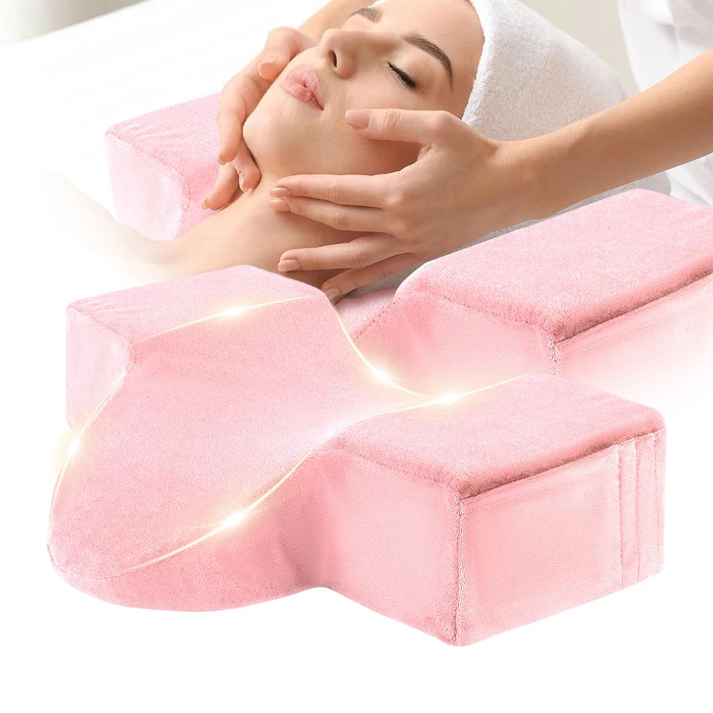Pink Eyelash Neck Pillow – U-Shaped Memory Foam Support for Lash Extension Accessories