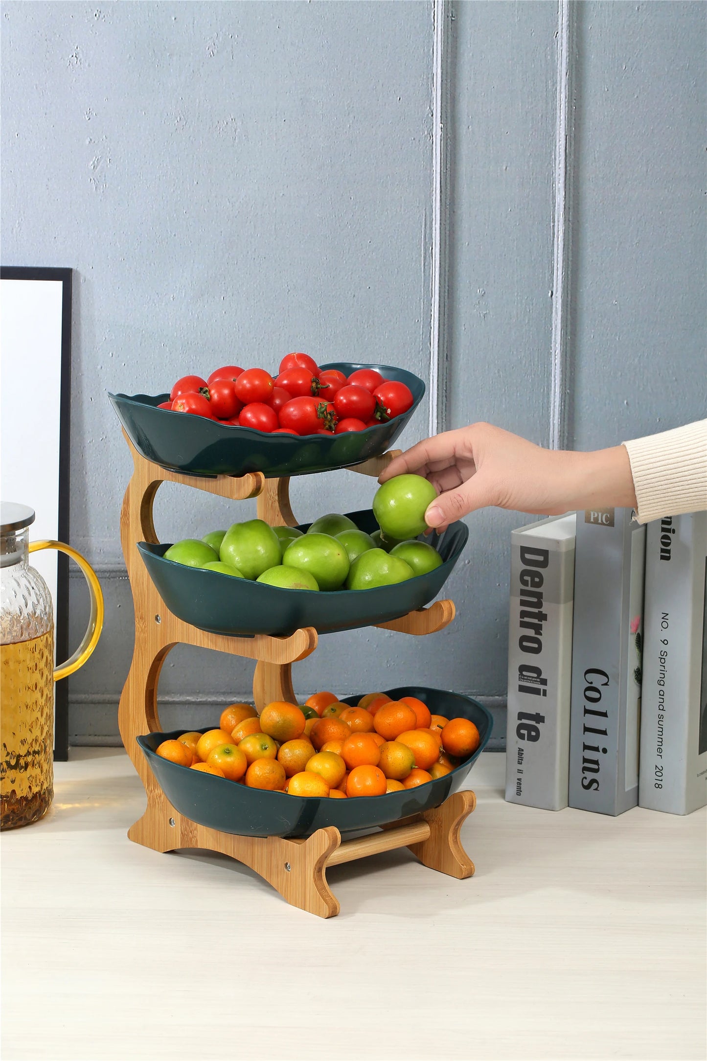 2/3 Layer Plastic Fruit Plate – Modern Snack Dish, Candy Dish & Cake Stand for Home & Living Room