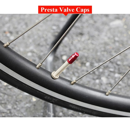 RISK 4-in-1 Bike Valve Core Wrench – Portable Road Bicycle Tool with 2 Presta Valve Caps for Installation & Removal