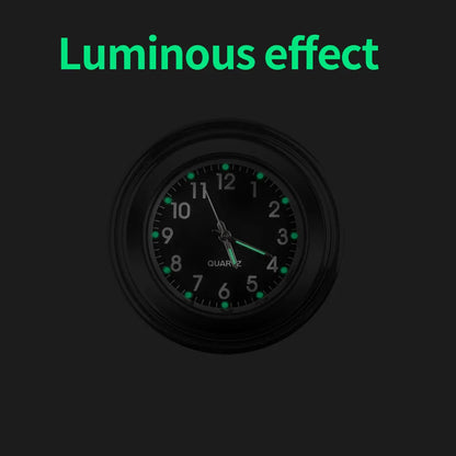 Chrome Waterproof Motorcycle Clock - 7/8" Handlebar Mount Quartz Watch with Luminous Dial - Aluminum Moto Accessory