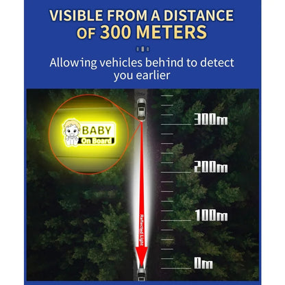 Baby on Board Reflective Car Stickers - Waterproof Vinyl Safety Warning Decals for Vehicle Windows, Bumpers, and Trunks
