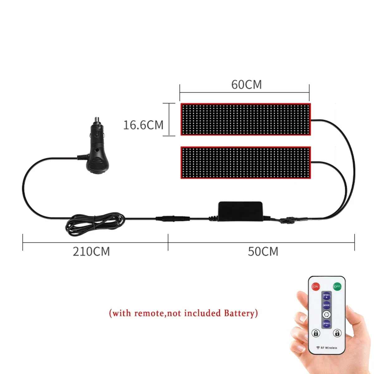 Truck & Car Devil Eye LED Pixel Panel Light – Remote-Control Soft Foldable Scrolling Display 12V/24V