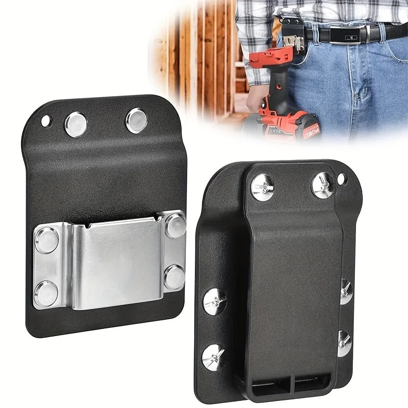Clip-On Tool Belt with Drill Holder – Portable Hook Holster for Cordless Drill, Nailer, Tape Measure & Hand Tools