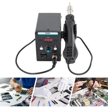 700W Hot Air Rework Station with Heat Gun – SMD Soldering Set, Adjustable Temperature & LED Display for Electronics Repair