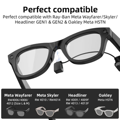HIBLOKS Ray-Ban Meta Wayfarer Charging Cable - Portable USB-C Fast Charger for RW4006, RW4008, RW4010, RW4012, and RW4014 Smart Glasses