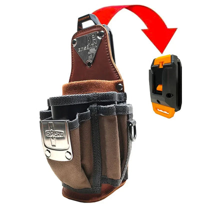 EASEMAN Leather Tool Waist Bag - Professional Organizer with Quick-Hanging Hook & Storage Pockets