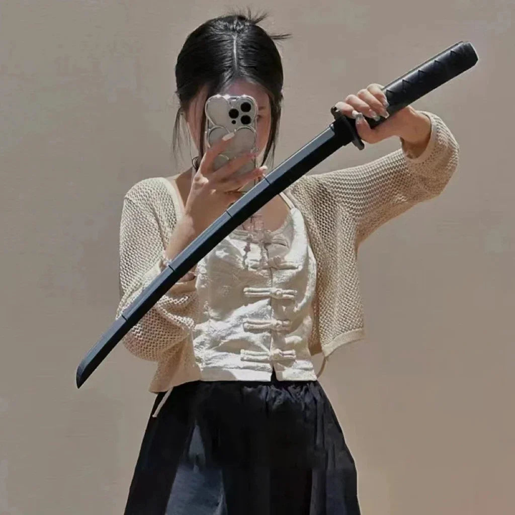 3D Printed Telescopic Samurai Toy — Gravity Straight Out Katana Stress Relief, Stretchable Cosplay Prop, Creative Folding Sword Gift