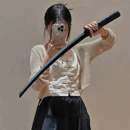 3D Printed Telescopic Samurai Toy — Gravity Straight Out Katana Stress Relief, Stretchable Cosplay Prop, Creative Folding Sword Gift