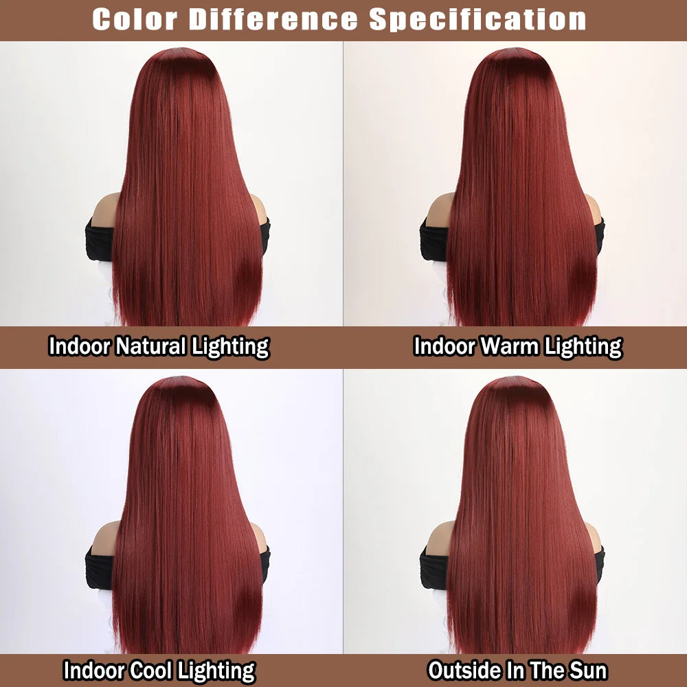 26" Long Straight Synthetic Wig – Fashion Color Wig for Women, Daily Wear, Halloween Costume, Party & Cosplay