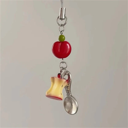 Cute 3D Strawberry Cake Phone Charm Strap – Cookie Pendant Lanyard Keycord for iPhone, Camera, Bag & Girls' Accessories