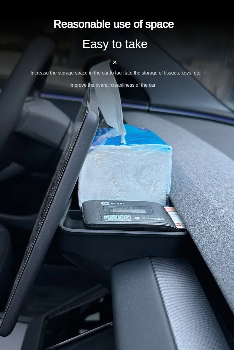 Tesla Model 3 & Highland 2024–2025 Dashboard Storage Tray – Silicone Organizer for Tissue, Glasses & Accessories
