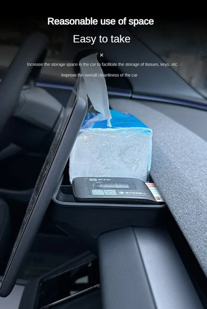 Tesla Model 3 & Highland 2024–2025 Dashboard Storage Tray – Silicone Organizer for Tissue, Glasses & Accessories