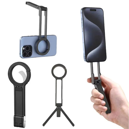 Foldable Magnetic Phone Stand - Portable MagSafe Tripod Mount for iPhone, Samsung & Xiaomi