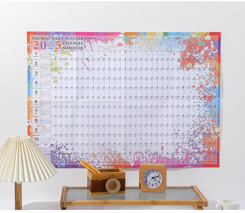 2025 2024 Large Wall Calendar Planner Sheet – Kawaii To-Do List & Schedule Organizer for Office & Home