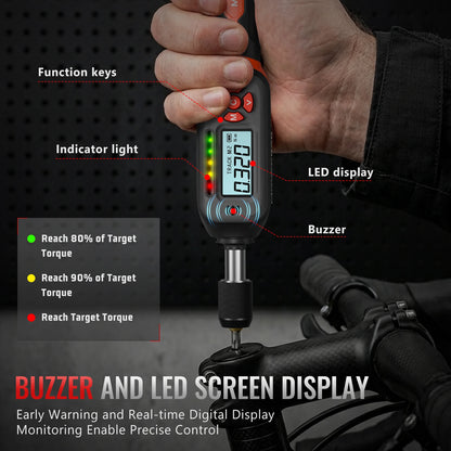 MOVECRAB Digital Torque Screwdriver - Buzzer, LED & Vibration Alert for Bike Repair, Maintenance & DIY Tools