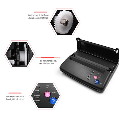 Tattoo Transfer Machine - Thermal Stencil Copier Printer for Tattoo Photos & Transfer Paper, Ideal for Beginners