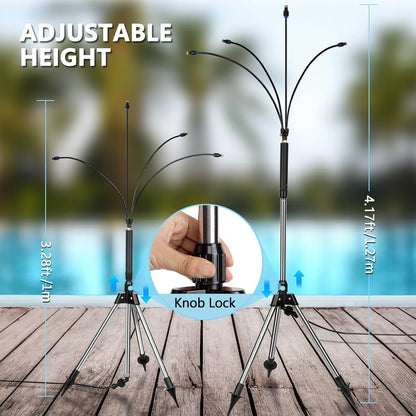 Outdoor Standing Misting System for Patio – Adjustable Height 3.2–4.1FT with Filter, 26.5FT Portable Water Mister Line for Cooling Garden & Yard