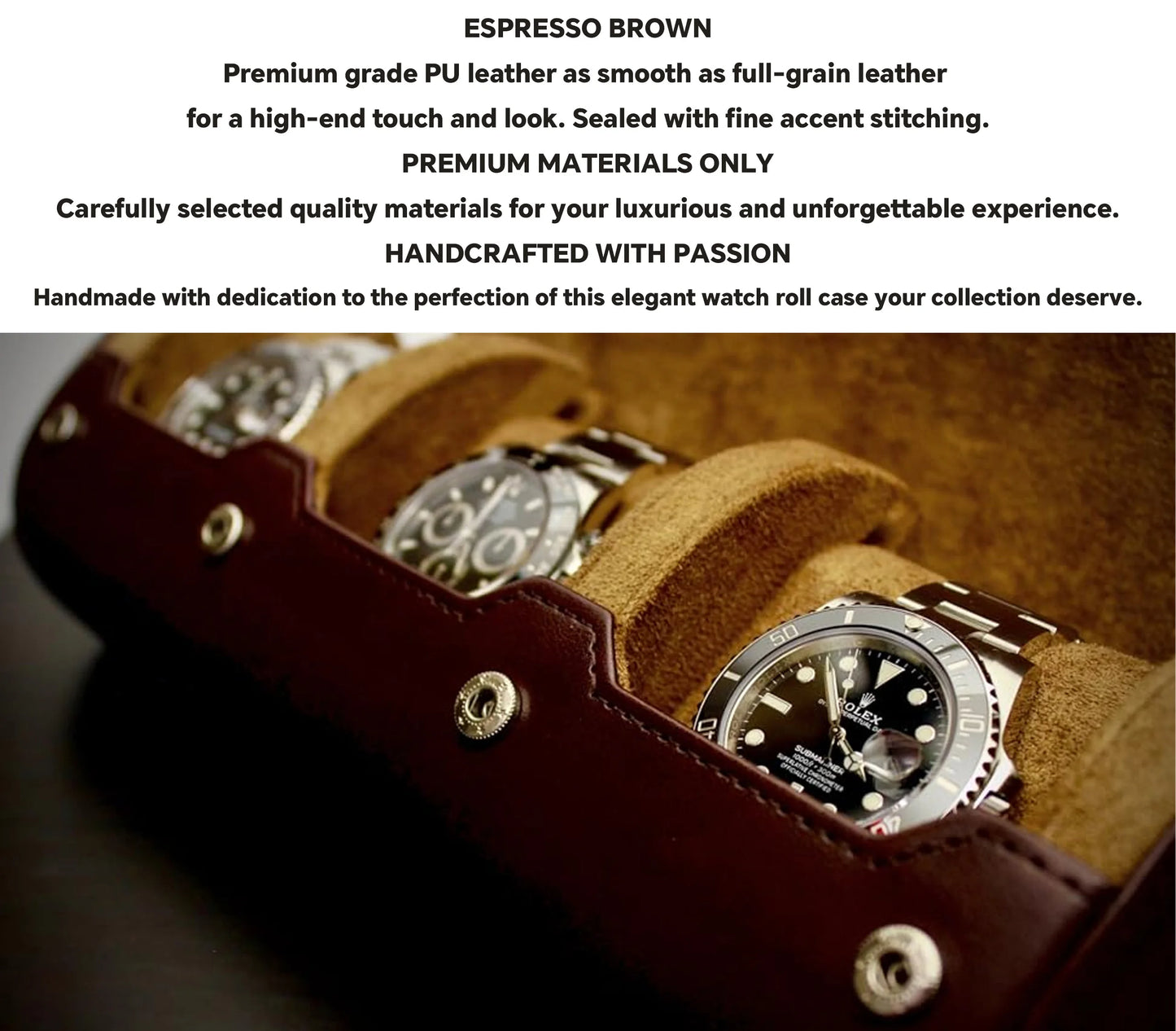6-Slot Watch Travel Case – PU Leather Organizer Roll for Men & Women, Watch Display Storage Case