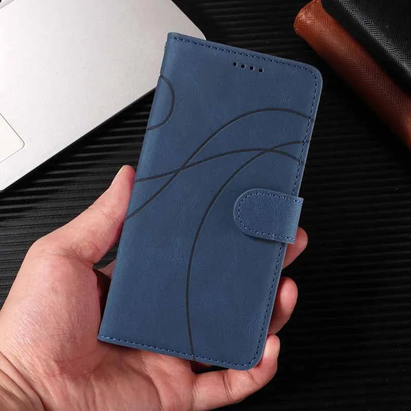 Leather Flip Wallet Case for Motorola Moto G & E Series (G13–G85, E13–E14) – Card Holder Stand Book Cover