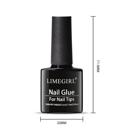 Limegirl Nail Tips Glue Gel 7.5ml - UV Gel for False Nails, Manicure & Hybrid Gellac Multi-Function Strong Gel Polish