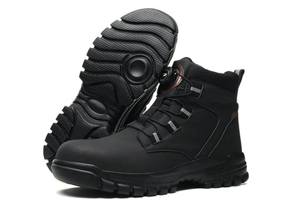 2024 Fashion Waterproof Security Work Boots – Protective Leather, Anti-Smash & Anti-Puncture Industrial Safety Shoes