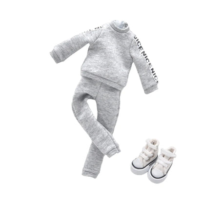 Blythe Doll Clothes – Fashion Tops, Black & White Shirts with Jeans & Plaid Pants for Azone OB22/OB24 Dolls