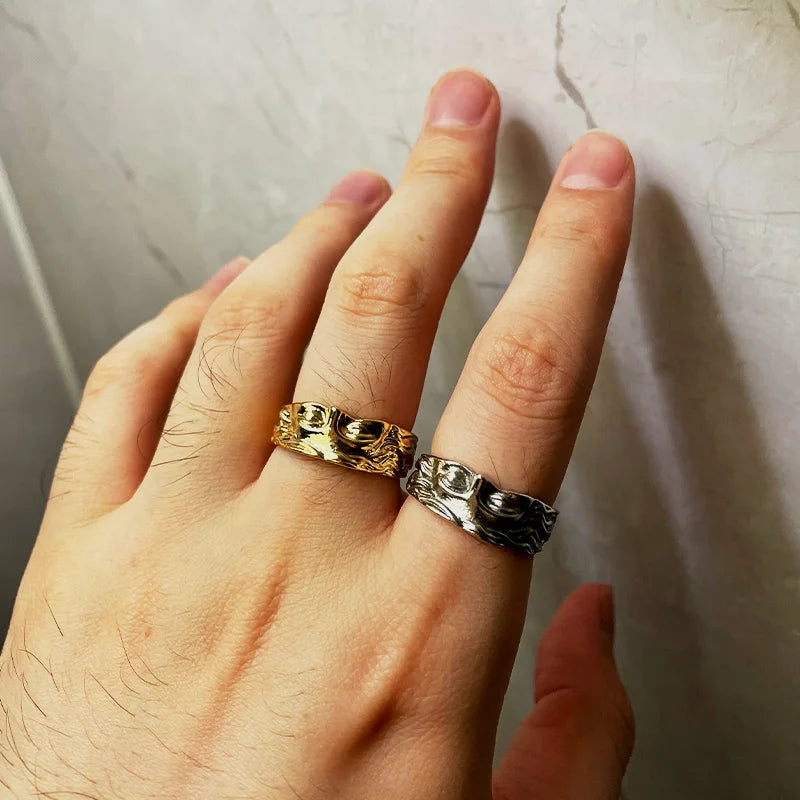 Retro Half-Face Venus Ring – Greek Mythology Vintage Punk Gothic Open Ring, Unisex Designer Jewelry