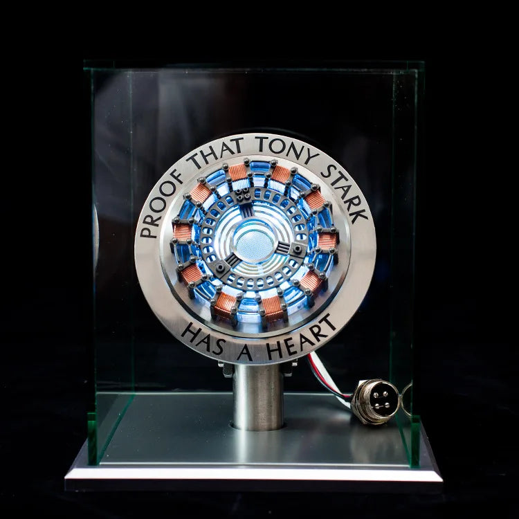 Avenger Iron Man MK1 Arc Reactor – Tony Stark Heart of Mark Figure with LED Light, 1:1 Cosplay Toy Chest Lamp for Kids Gift