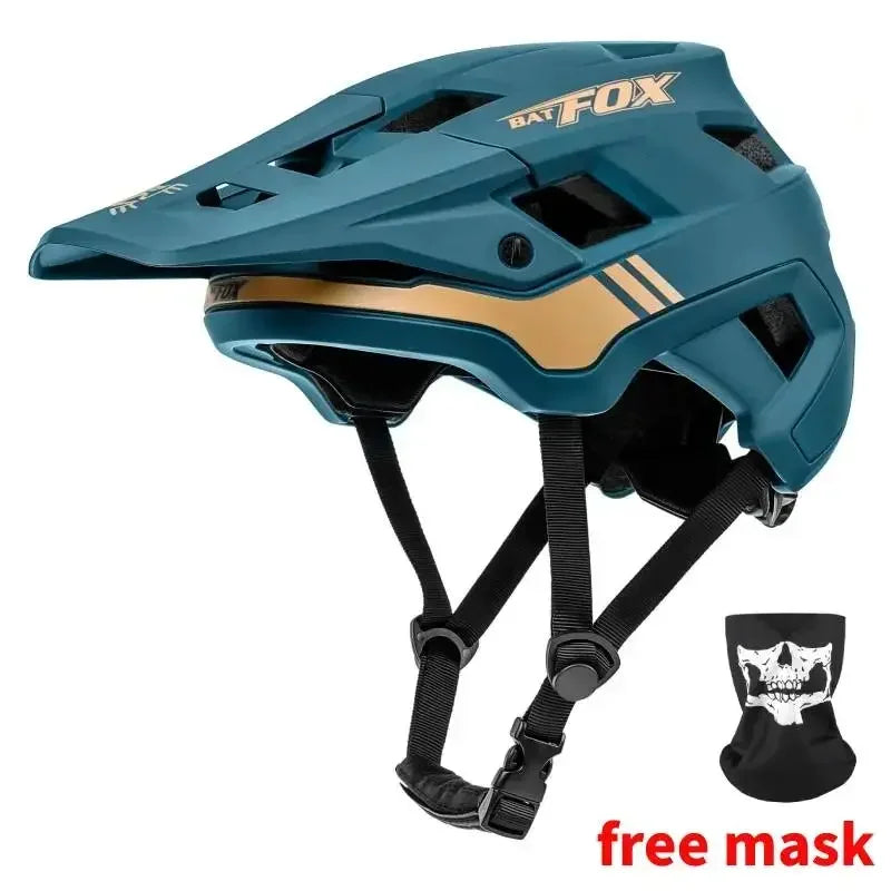 BATFOX Matte Black MTB Bike Helmet – Men's Mountain Bike Cycling Helmet Casco Ciclismo