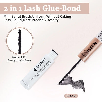 DIY Lash Extension Kit – Mixed Style Lash Clusters with Bond & Seal, Remover, Tweezers & Brush for Natural Volume & Salon-Style Eyelash Extensions