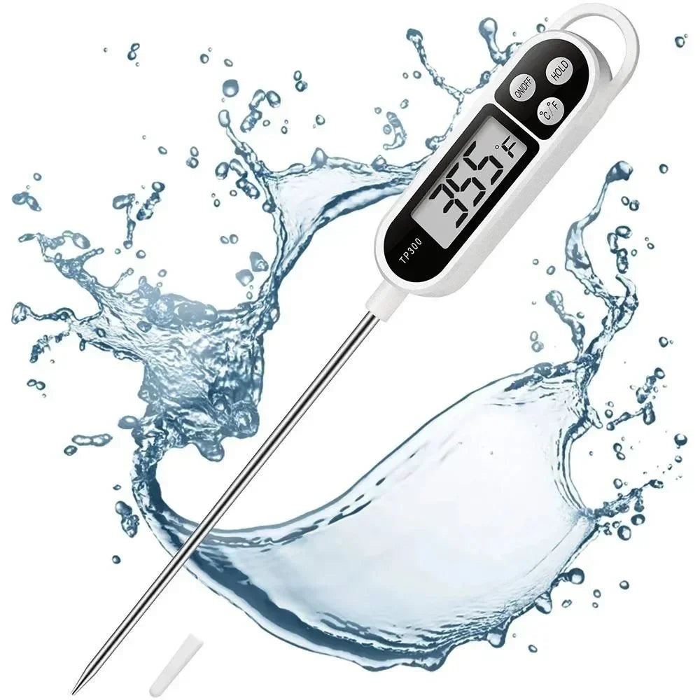TP300 Digital Food Thermometer – Instant Read Kitchen Probe for Meat, BBQ, Oil, Water & Oven Cooking Temperature Tool