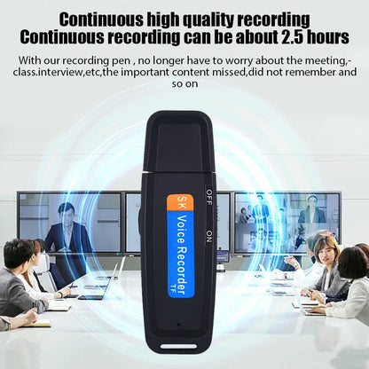 Mini Audio Voice Recorder USB Pen – 16GB/32GB Digital Sound Recorder for Meetings & Interviews