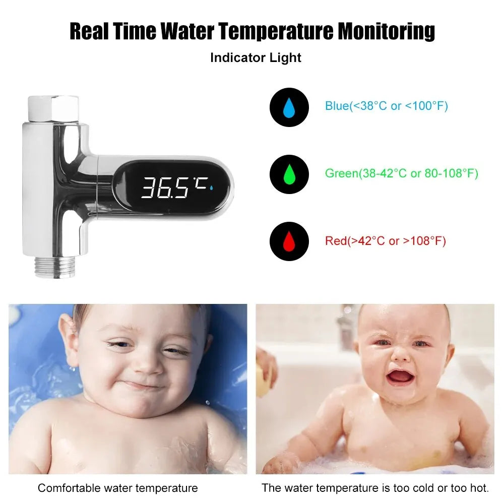 Home LED Display Hot Tub Water Temperature Monitor - Electricity Water Thermometer for Shower Faucets and Bathing Temperature