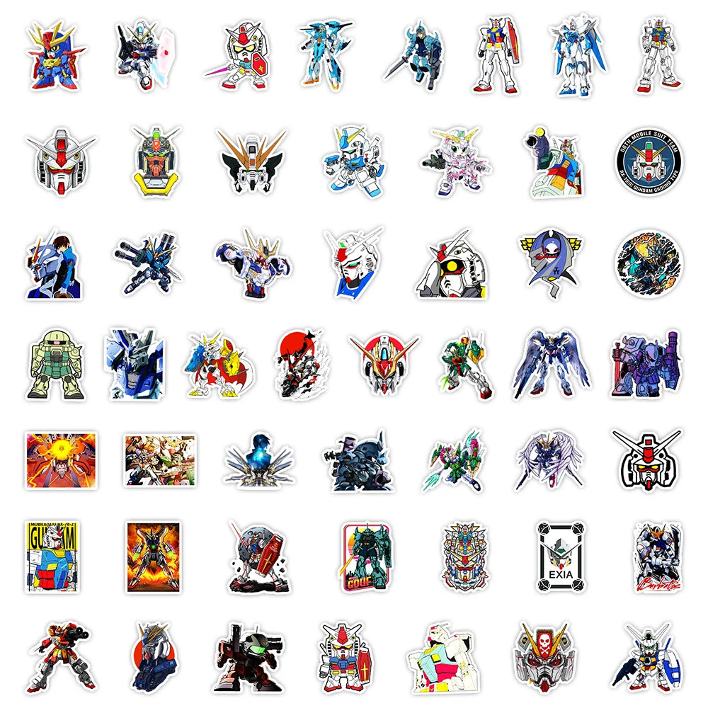 GUNDAM Anime Graffiti Stickers - 10/30/50-Piece DIY Decal Set for Skateboards, Laptops, Helmets, Phones and Luggage