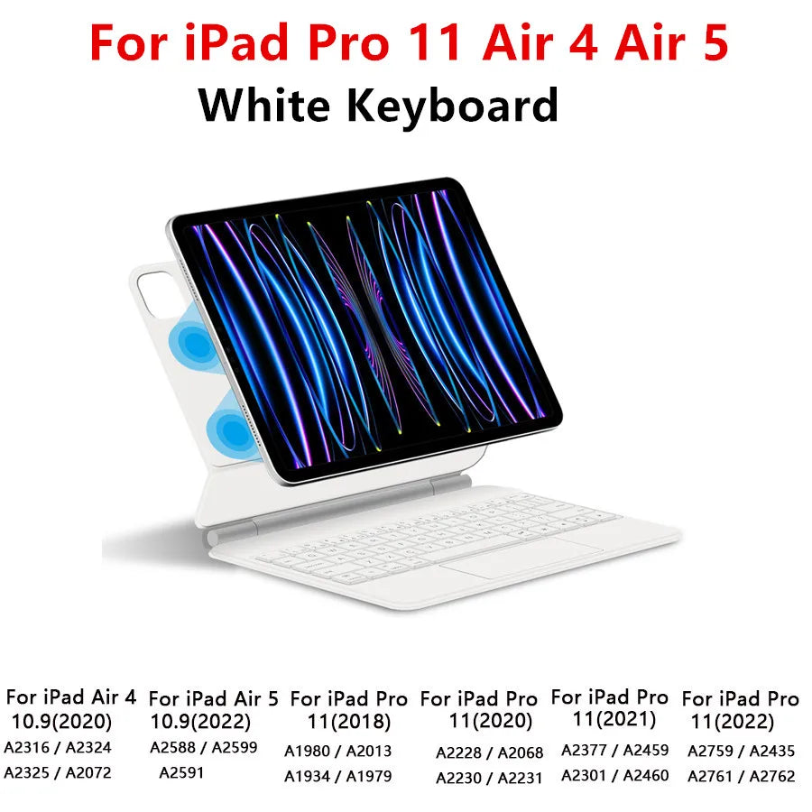 Magic Keyboard for iPad Pro 11/12.9, Air 4/5 & iPad 10th Gen – Smart Magnetic Case & Cover