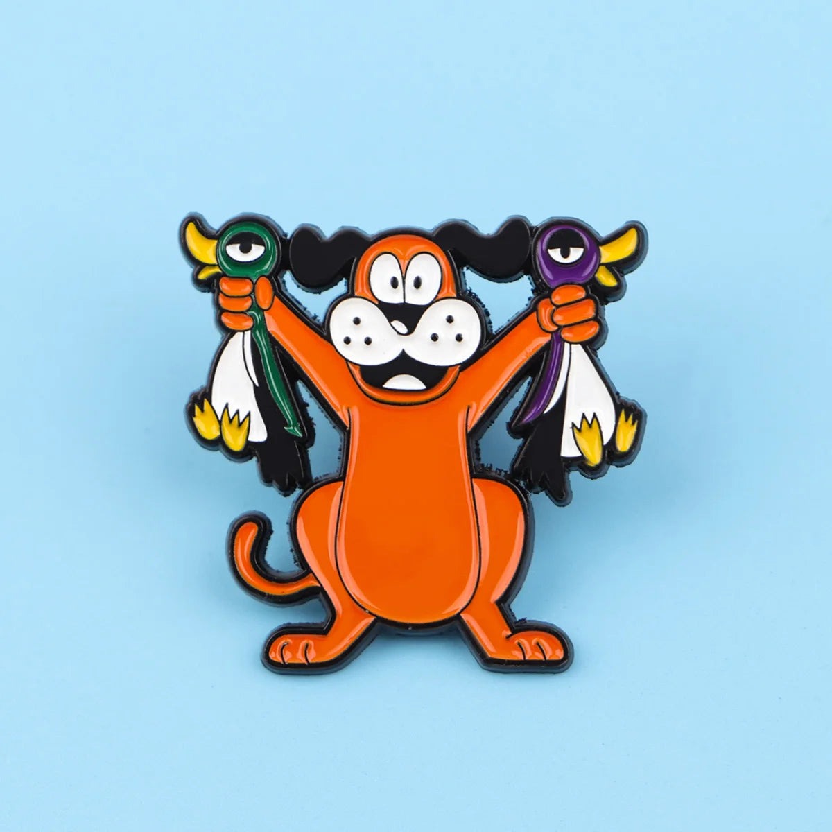 Funny Duck & Cute Dog Enamel Pin – Animal Lapel Brooch for Backpack, Clothing & Gifts