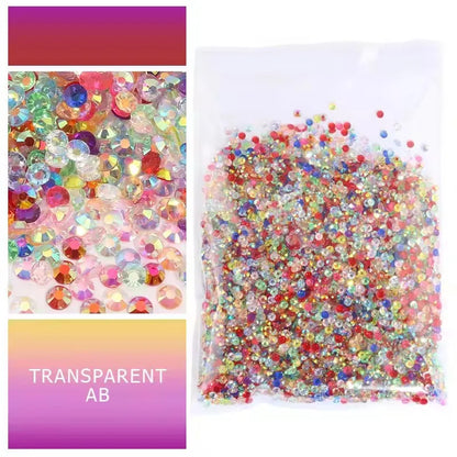 Jelly AB Resin Rhinestones 2-6mm — Non-Hotfix Flat Back Plastic Crystals & Strass Glitters, Large Pack