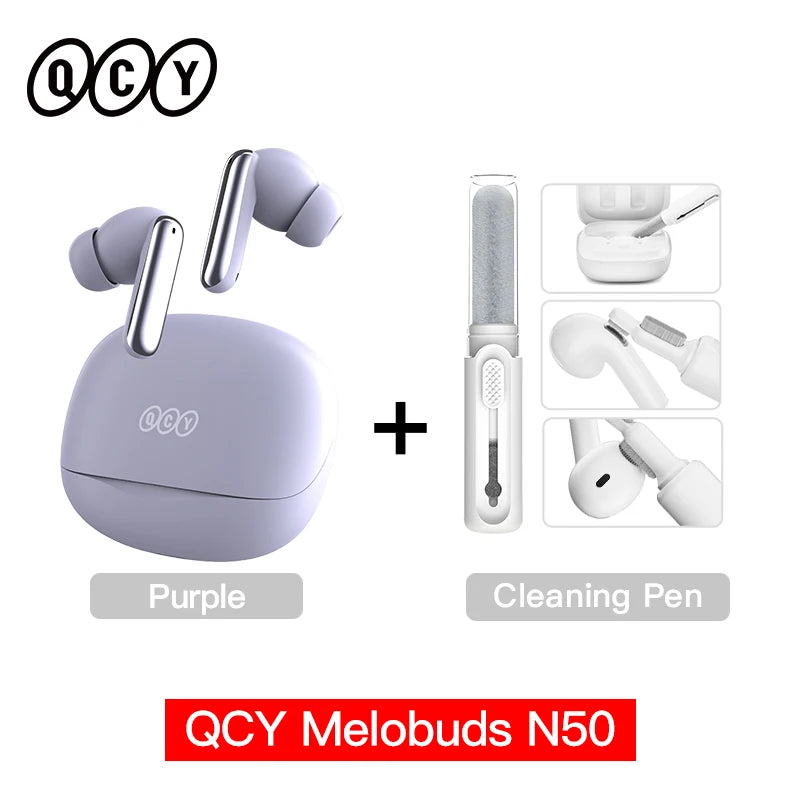 QCY Melobuds N50 Wireless Earphones – Bluetooth 5.4, ANC, 6-Mic Clear Call, Multipoint Connection Earbuds