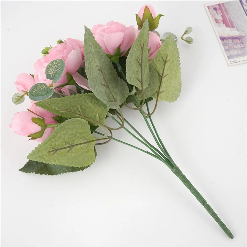 30CM Silk Peony Fake Roses – Artificial Flowers for Affordable New Year's and Christmas Decorations, Perfect for Home, Weddings, and Bridal Bouquets